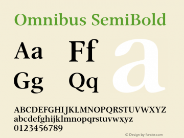 Omnibus SemiBold Version 1.10图片样张