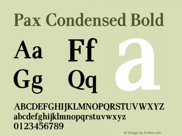 Pax Condensed Bold Version 1.00图片样张
