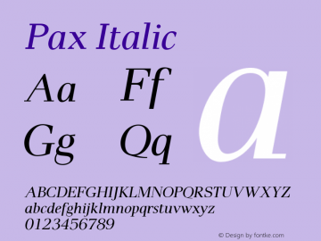 Pax Italic Version 1.00图片样张