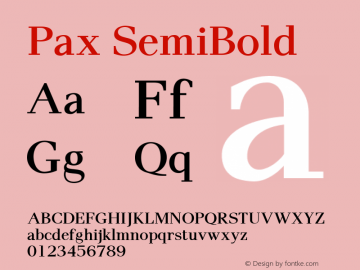 Pax SemiBold Version 1.00图片样张