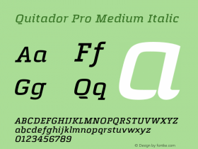 Quitador Pro Medium Italic Version 1.00图片样张