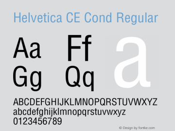 Helvetica CE Cond Regular OTF 1.0;PS 002.001;Core 1.0.22图片样张