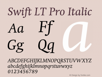 SwiftLTPro-Italic Version 1.100;PS 001.001;hotconv 1.0.38图片样张