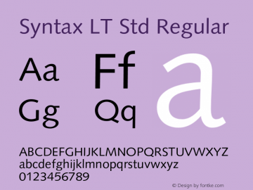 SyntaxLTStd-Roman Version 2.000 Build 1000图片样张