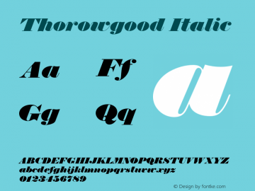 Thorowgood Italic Version 1.00图片样张