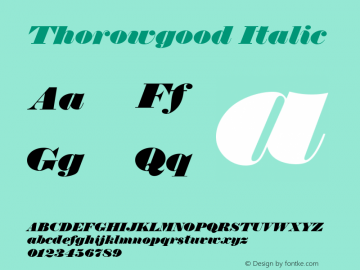 Thorowgood Italic Version 1.00图片样张