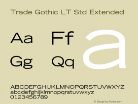 Trade Gothic LT Std Extended Version 1.00 Build 1000图片样张