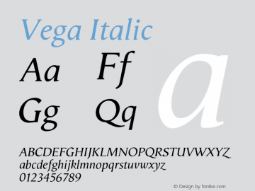 Vega Italic Version 1.00图片样张