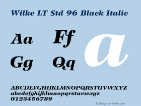 WilkeLTStd-BlackItalic Version 1.000 Build 1000图片样张