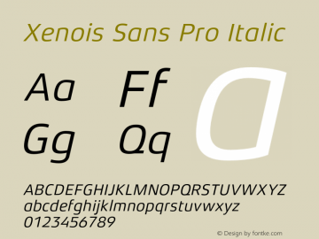 XenoisSansPro-Italic Version 1.00图片样张