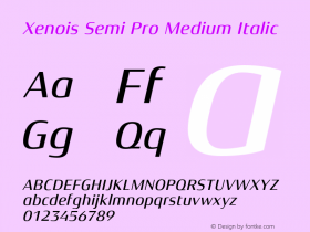 Xenois Semi Pro Medium Italic Version 1.00图片样张