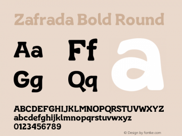 Zafrada Bold Round Version 1.000;FEAKit 1.0图片样张