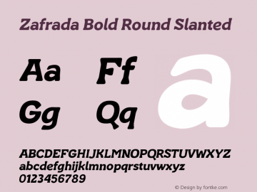 Zafrada Bold Round Slanted Version 1.000;FEAKit 1.0图片样张