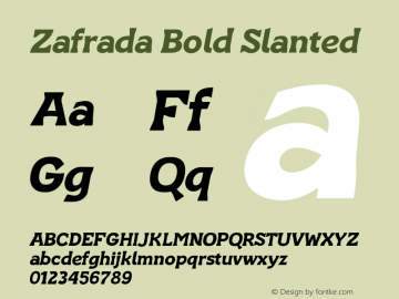 Zafrada Bold Slanted Version 1.000;FEAKit 1.0图片样张