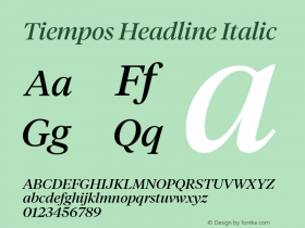 Tiempos Headline Regular Italic Version 1.008图片样张