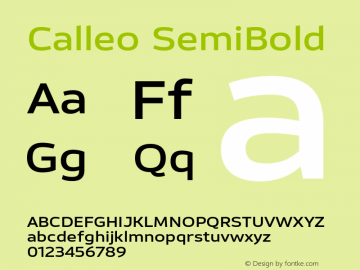 Calleo SemiBold Version 1.0图片样张