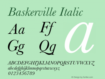 Baskerville Italic 13.0d1e10图片样张