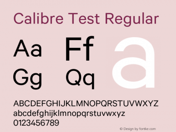 Calibre Test Regular Version 1.002;PS 001.001;hotconv 16.6.51;makeotf.lib2.5.65220图片样张