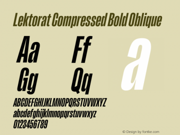 Lektorat Compressed Bold Oblique Version 1.002图片样张