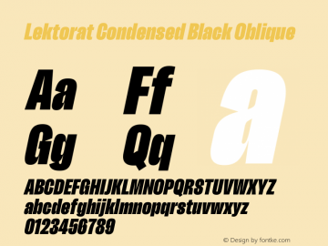 Lektorat Condensed Black Oblique Version 1.002图片样张