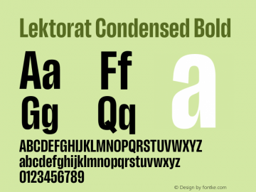 Lektorat Condensed Bold Version 1.002图片样张