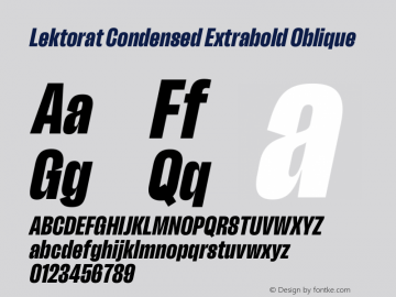 Lektorat Condensed Extrabold Oblique Version 1.002图片样张