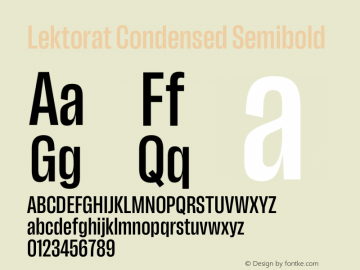 Lektorat Condensed Semibold Version 1.002图片样张