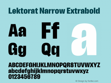 Lektorat Narrow Extrabold Version 1.002图片样张