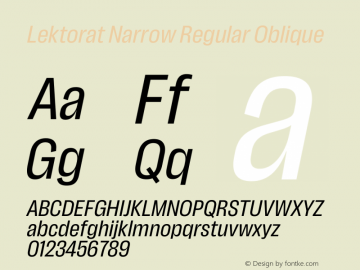 Lektorat Narrow Regular Oblique Version 1.002图片样张