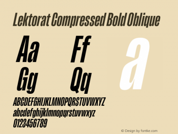 Lektorat Compressed Bold Oblique Version 1.002图片样张