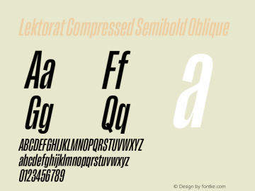 Lektorat Compressed Semibold Oblique Version 1.002图片样张