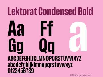 Lektorat Condensed Bold Version 1.002图片样张