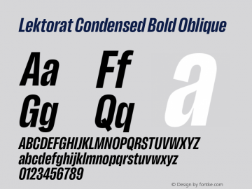 Lektorat Condensed Bold Oblique Version 1.002图片样张