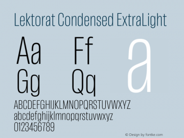 Lektorat Condensed ExtraLight Version 1.002图片样张