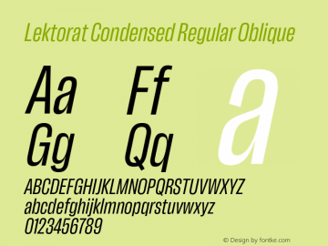 Lektorat Condensed Regular Oblique Version 1.002图片样张
