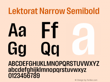 Lektorat Narrow Semibold Version 1.002图片样张