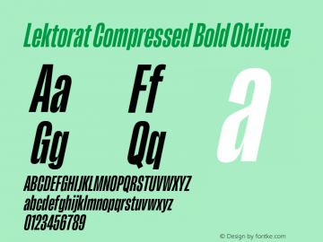 Lektorat Compressed Bold Oblique Version 1.002图片样张