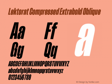 Lektorat Compressed Extrabold Oblique Version 1.002图片样张