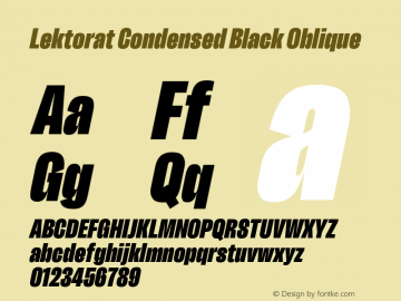 Lektorat Condensed Black Oblique Version 1.002图片样张