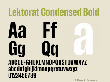 Lektorat Condensed Bold Version 1.002图片样张