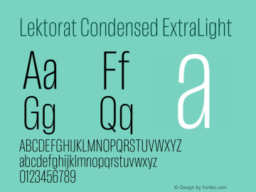 Lektorat Condensed ExtraLight Version 1.002图片样张
