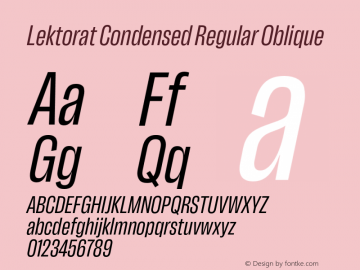 Lektorat Condensed Regular Oblique Version 1.002图片样张