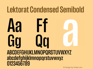 Lektorat Condensed Semibold Version 1.002图片样张
