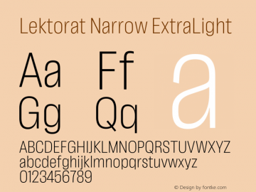 Lektorat Narrow ExtraLight Version 1.002图片样张