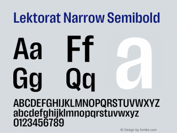 Lektorat Narrow Semibold Version 1.002图片样张