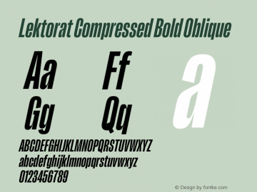 Lektorat Compressed Bold Oblique Version 1.002图片样张