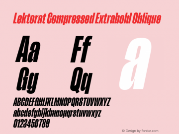 Lektorat Compressed Extrabold Oblique Version 1.002图片样张