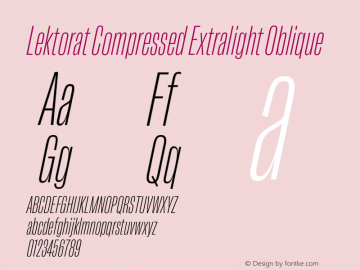 Lektorat Compressed Extralight Oblique Version 1.002图片样张