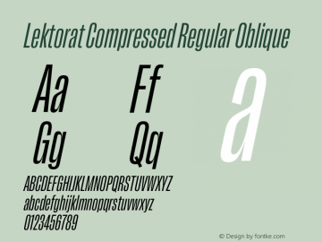 Lektorat Compressed Regular Oblique Version 1.002图片样张