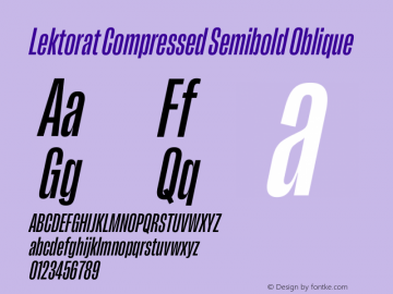 Lektorat Compressed Semibold Oblique Version 1.002图片样张